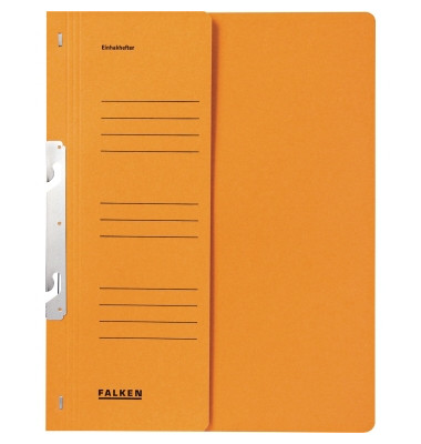 Einhakhefter 80004047, A4 orange halber Vorderdeckel, Karton 250g
