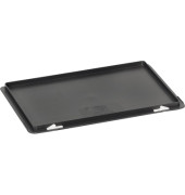 Transportboxdeckel 1338, Scharnierdeckel, au&szlig;en 600x400mm, Kunststoff schwarz