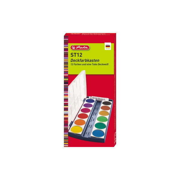 5 Stück Herlitz Farbkasten ST12, 10116655, Wasserfarbe, 12 Farben, farbig sortiert 4008110092751 Herlitz