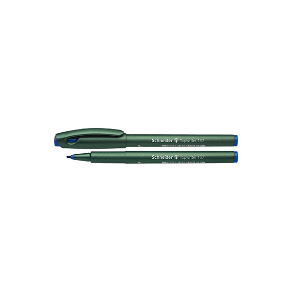 10 Stück Schneider Fineliner Topwriter 157, SN115703, dunkelgrün metallic (Schreibfarbe: blau), 0,8mm 4004675033277 Schneider