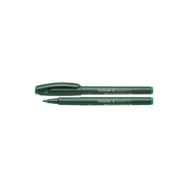 10 Stück Schneider Fineliner Topwriter 157, SN115704, dunkelgrün metallic (Schreibfarbe: grün), 0,8mm 4004675033307 Schneider