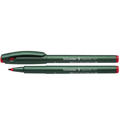 Fineliner Topwriter 157, SN115702, dunkelgr&uuml;n metallic (Schreibfarbe: rot), 0,8mm