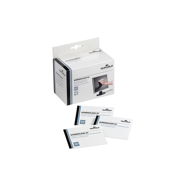 4005546503424 - DURABLE 578702 - Reinigungstücher einzeln verpackt für Bildschirme 50 Stück