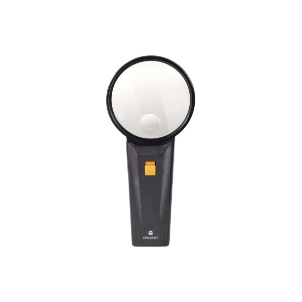 4016138496703 - Handlupe mit LED-Beleuchtung Vergrößerungsfaktor 2 x 4 x Linsengröße (Ø) 75 mm  821031 4016138496703 TOOLCRAFT