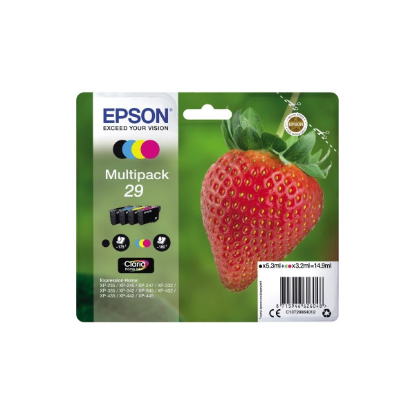 8715946626048 - AKTION EPSON 29   T2986  schwarz cyan magenta gelb Druckerpatronen 12er-Set  + GRATIS Aral Tankgutschein 10 €