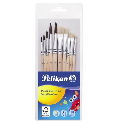 Pinselset Starter, 700405, Größen sortiert, 5x flache & 5x runde Spitze