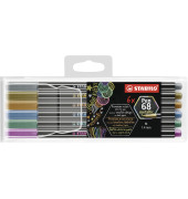 Fasermaler Pen 68 metallic 1,4mm silber, gold, kupfer, grün metallic, blau metallic, rosarot metallic nicht auswaschbar 6 St./P