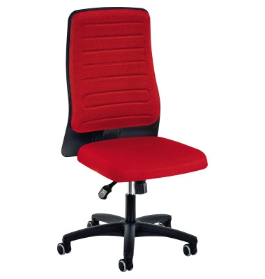 Bürodrehstuhl Eccon plus-8 41,2-54,4cm Rolle hart gebremst (für Teppichboden) optionales Zubehör: 2 Armlehnen Kunststoff rubi