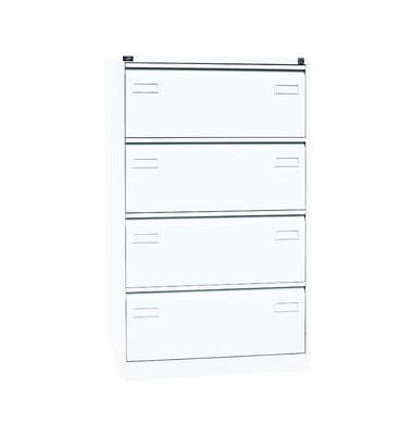 H&auml;ngeregistraturschrank BLYCDF4696 Bisley light, verkehrswei&szlig;, 4 Schubladen, 2-bahnig