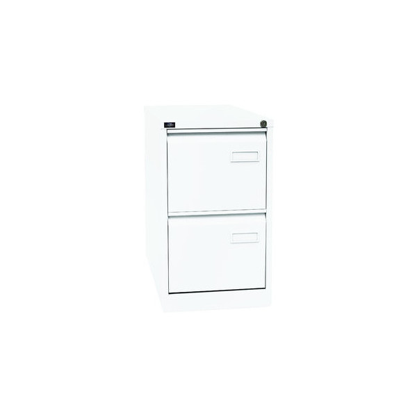 BISLEY Light Hängeregistraturschrank, einbahnig, DIN A4, 2 HR-Schubladen, Metall, 696 Verkehrsweiß, 62.2 x 41.3 x 71.1 cm