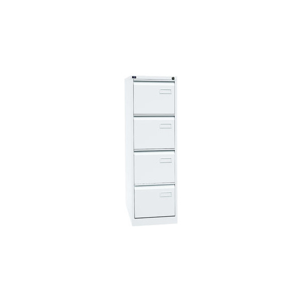 BISLEY Light Hängeregistraturschrank, einbahnig, DIN A4, 4 HR-Schubladen, Metall, 696 Verkehrsweiß, 62.2 x 41.3 x 132.1 cm