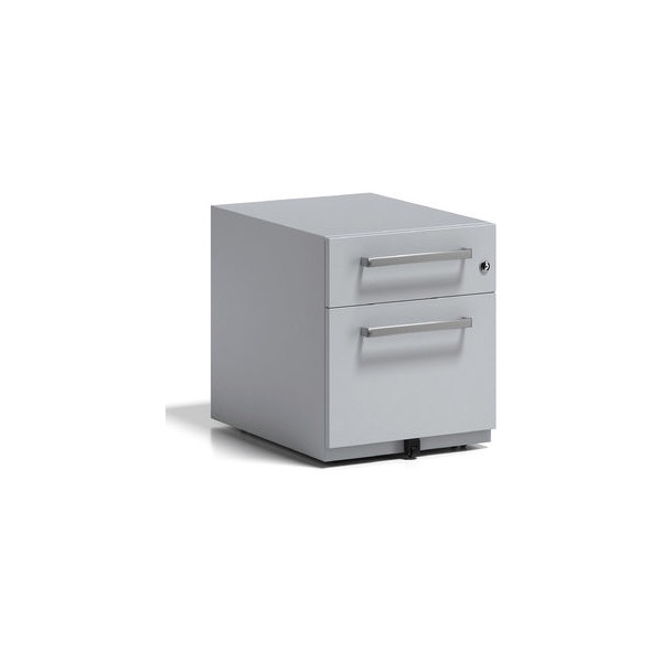 5020073838411 - BISLEY Rollcontainer Note™ mit 1 Hängeregistratur 1 Universalschublade HxBxT 495 x 420 x 565 mm mit Griff lichtgrau