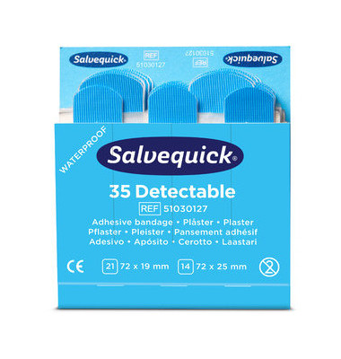 Wundpflasterset Detectable 51030127, detektierbar, 35 St&uuml;ck, Ma&szlig;e sortiert, blau