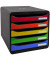 Schubladenbox BIG-BOX PLUS, m.5 off.Schubladen, A4+, schwarz/bunt