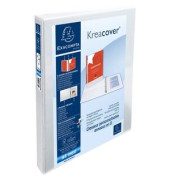 Präsentationsringbuch Kreacover 51840E, A4+ 4 Ringe 15mm Ring-Ø Karton, PP-kaschiert, 3 Außentaschen, 2 Innentaschen, weiß