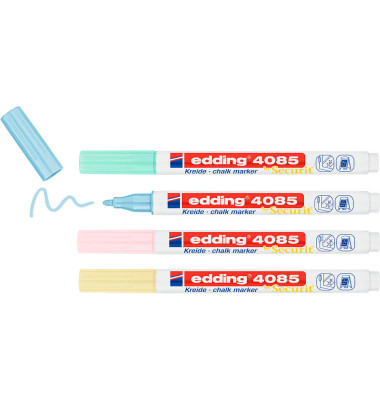 Kreidemarker, 4085, Rundspitze, Schreibf.: 4er pastell sortiert Kreidemarker, 4085, Rundspitze, Schreibf.: 4er pastell sortiert