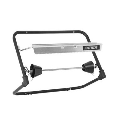 Werkstatt Putztuchrollen Wandhalter 54930 , Metall, schwarz mit Abrissmesser