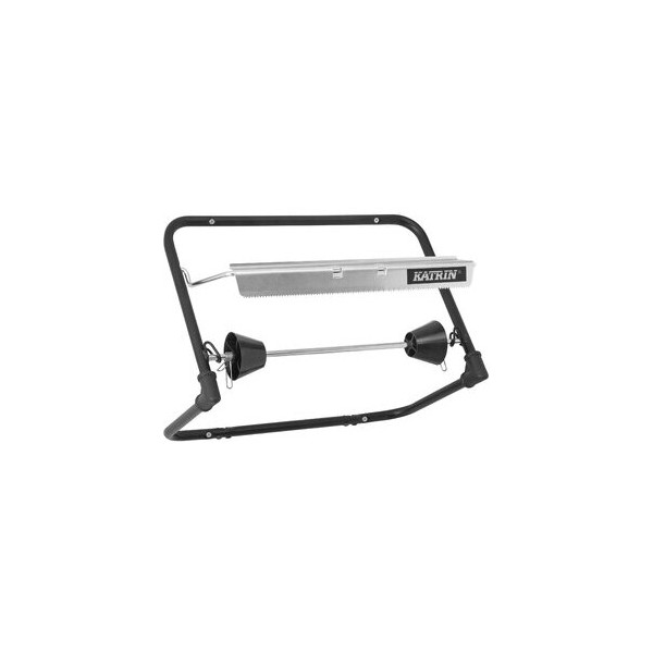 6414301054930 - Werkstatt Putztuchrollen Wandhalter 54930  Metall schwarz mit Abrissmesser 6414301054930 Katrin