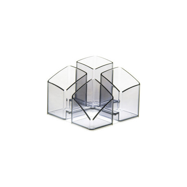4012473017436 - Stifteköcher SCALA PS rechteckig 4 Fächer grau transparent 4012473017436 HAN