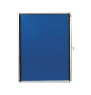 Schaukasten, 9 x A4, f.Innen, Tür m.Schl., Filzrückwand, blau