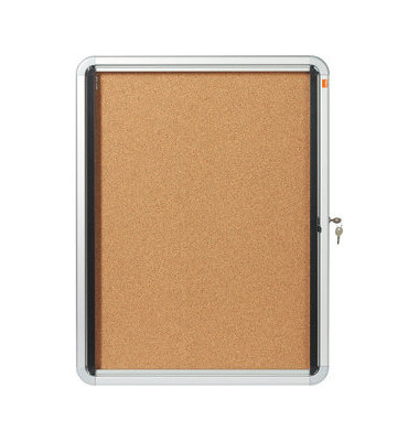 Schaukasten, 4 x A4, f.Innen, Tür m.Schl., Korkrückwand, braun