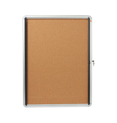 Schaukasten, 9 x A4, f.Innen, Tür m.Schl., Korkrückwand, braun
