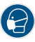 Schild, M016 - Maske benutzen, sk, ablösbar, rund, Ø: 430 mm, blau