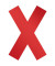 Etikett, selbstklebend, ablösbar, Kreuz/X, 135 x 193 mm, rot