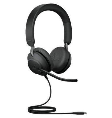 Headset, Evolve2 40 MS, Kopfbügel, Duo, USB C, schwarz
