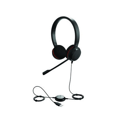 Headset, EVOLVE 20 MS, Kopfbügel, Duo, USB A, schwarz