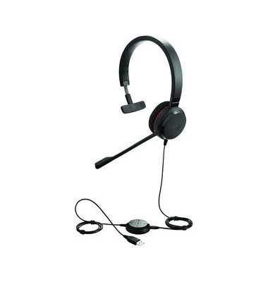 Headset, Evolve 30 II MS, Kopfbügel, Mono, USB A/3,5mm-Klinke, schwarz