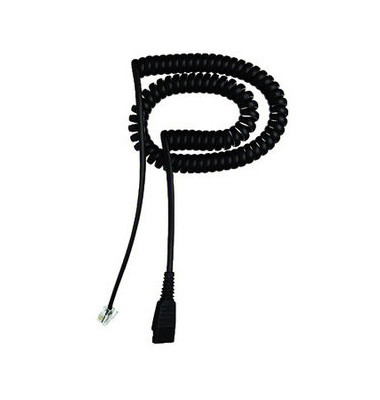 Anschlusskabel, QD™/RJ-10 - Stecker/Stecker, 2 m, spiral, schwarz Anschlusskabel, QD™/RJ-10 - Stecker/Stecker, 2 m, spiral, schwarz