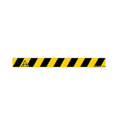 Warnband, Abstand halten (1,5 m), 80mmx0,8m, schwarz/gelb