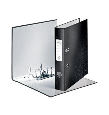 Ordner WOW 1006-00-95, A4 50mm schmal PP vollfarbig, gl&auml;nzend, gemustert schwarz