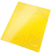 Eckspannmappe WOW 3982-00-16, A4 gelb PP-laminierter Karton 300g, mit 3 Einschlagklappen