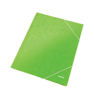 Eckspannmappe WOW 3982-00-54, A4 gr&uuml;n PP-laminierter Karton 300g, f&uuml;r ca. 250 Blatt, mit 3 Einschlagklappen