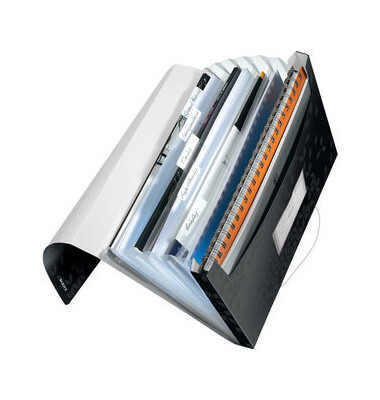 Fächermappe WOW 4589-00-95, schwarz, A4, 6 Fächer