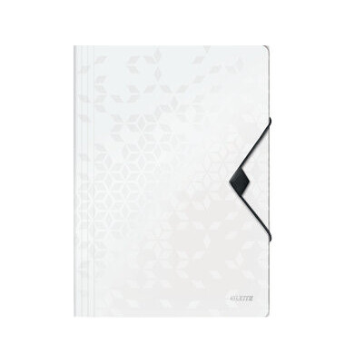 Eckspannmappe WOW 4599-00-01, A4 wei&szlig; Polypropylen (PP) 80g, mit 3 Einschlagklappen