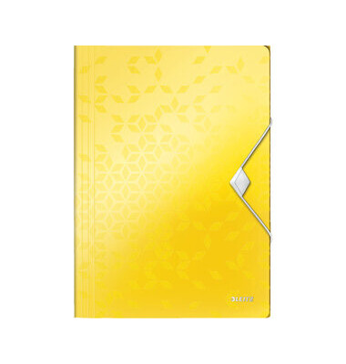 Eckspannmappe WOW 4599-00-16, A4 gelb Polypropylen (PP), f&uuml;r ca. 150 Blatt  (80 g/m&sup2;), mit 3 Einschlagklappen