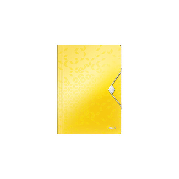 Leitz Eckspannmappe WOW 4599-00-16, A4 gelb Polypropylen (PP) 80g, für ca. 150 Blatt, mit 3 Einschlagklappen 4002432123018 Leitz