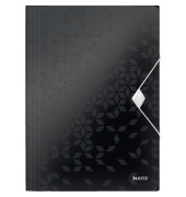 Eckspannmappe WOW 4599-00-95, A4 schwarz Polypropylen, mit 3 Einschlagklappen