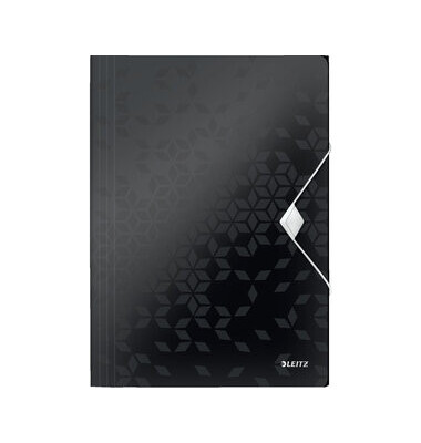 Eckspannmappe WOW 4599-00-95, A4 schwarz Polypropylen (PP) 250g, mit 3 Einschlagklappen