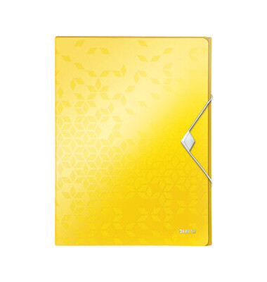 Dokumentenbox WOW, PP, Gummizugverschluss, A4, 25 x 33 x 3 cm, gelb
