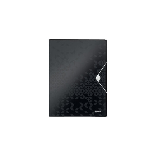 5 Stück Leitz Eckspannmappe WOW 4629-00-95, A4 schwarz Polypropylen (PP) 800g, für ca. 250 Blatt, mit 3 Einschlagklappen 4002432121151 Leitz