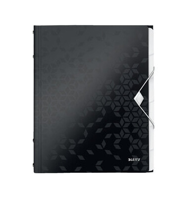 Ordnungsmappe WOW 4633-00-95, 6-teilig blanko, schwarz, A4, 6 F&auml;cher