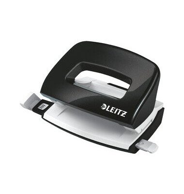 B&uuml;rolocher NeXXt WOW Mini 5060-10-95, schwarz, bis 1mm 10 Blatt, mit Anschlagschiene