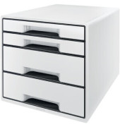 Schubladenbox WOW CUBE, mit 4 Schubladen, A4+, weiß/schwarz