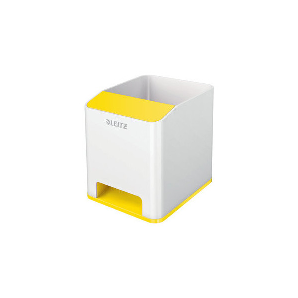 4002432122080 - AKTION LEITZ Stiftehalter WOW Duo Colour perlweiß gelb Polystyrol 2 Fächer 90 x 101 x 100 cm mit Prämie nach Registrierung