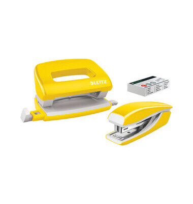 Locher-Heftger&auml;t-Set NeXXt WOW 5561-20-16, gelb-metallic, 1 mm/10 Blatt