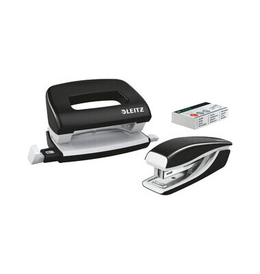 Locher-Heftger&auml;t-Set NeXXt WOW 5561-20-95, schwarz, 1 mm/10 Blatt
